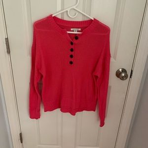 Women’s small coral buttoned sweater from American Eagle Outfitters